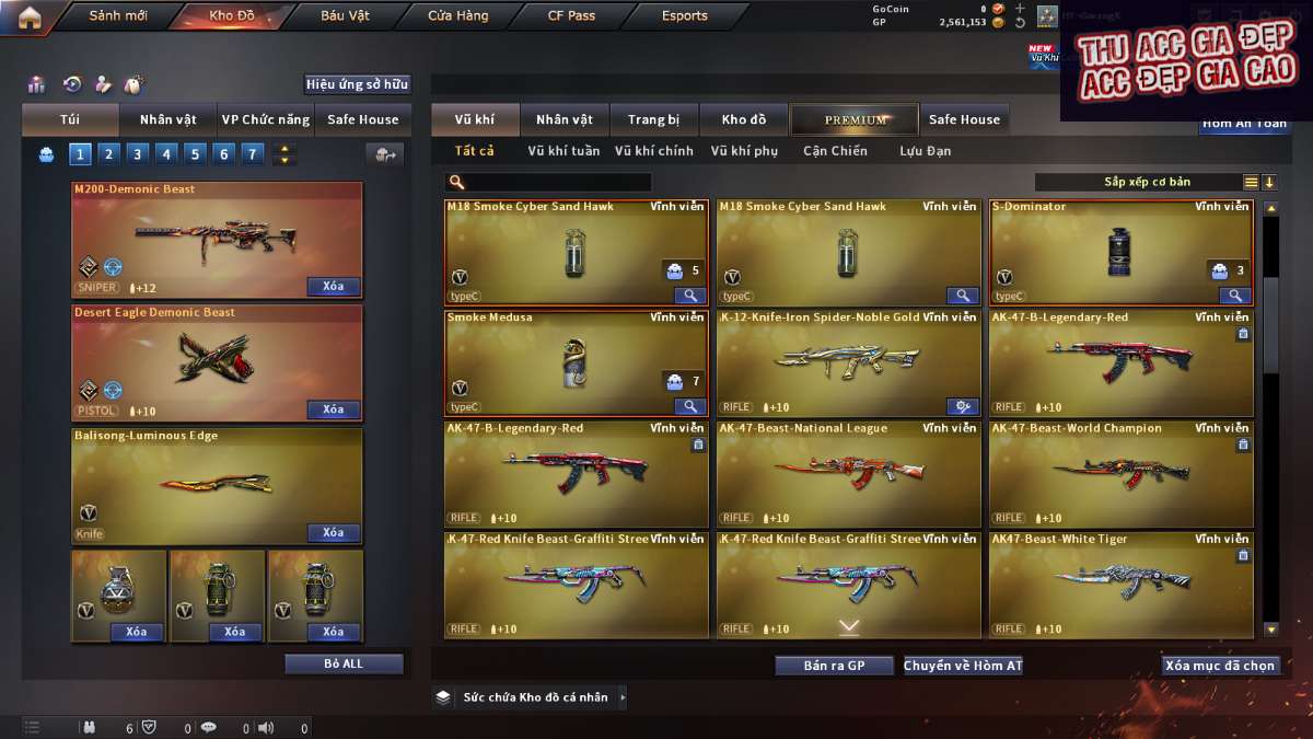shop acc cf uy tin gia re